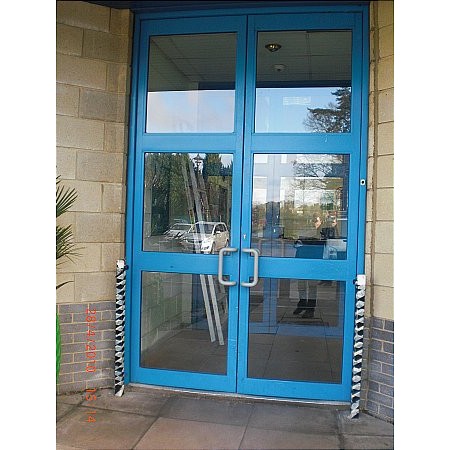 371 - Blue Powder Coated Aluminium Commercial Doors